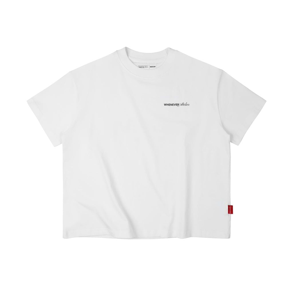 “ WHENEVER “ LOGO OVERSIZE T-SHIRT / WHITE BLACK