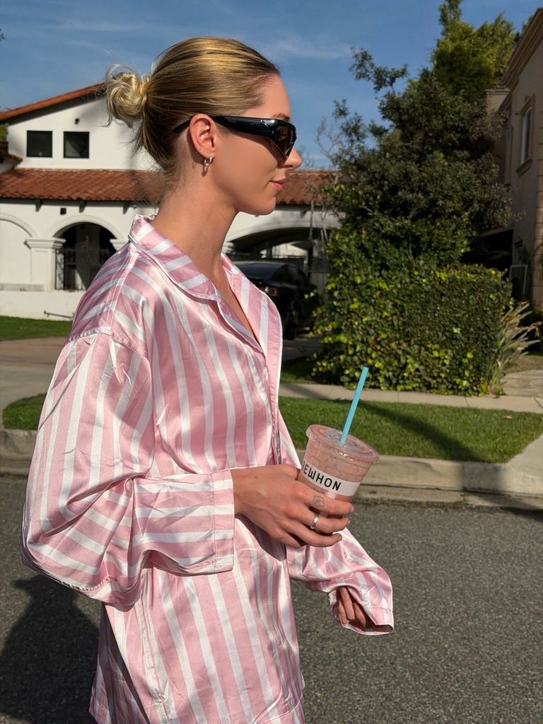 "WHENEVER" BỘ ÁO VÀ QUẦN DÀI SATIN LONG PAJAMA SHIRT + PANTS  / PINK