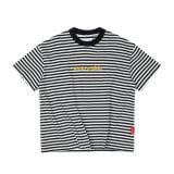 “WHENEVER” STRIPED T-SHIRT VER2 / BLACK