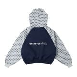 "WHENEVER" STAR RAGLAN HOODIE / NAVY GREY