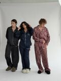 "WHENEVER" BỘ ÁO VÀ QUẦN DÀI SATIN LONG PAJAMA SHIRT + PANTS / RED