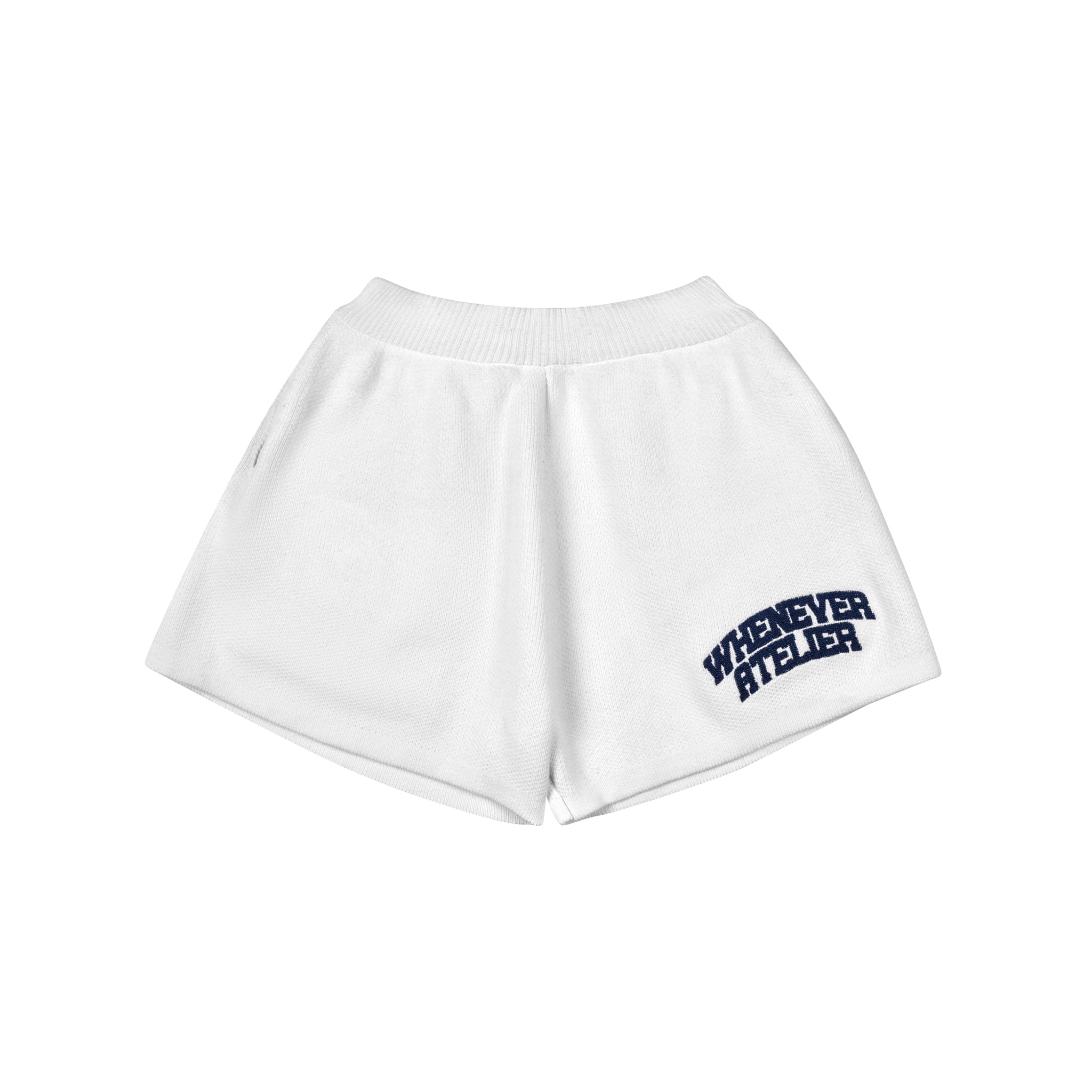 QUẦN DỆT KIM "WHENEVER" BASIC LOGO KNIT SHORTS / WHITE