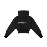 ÁO KHOÁC “WHENEVER” SS26 CROPPED ZIP-UP HOODIE / BLACK