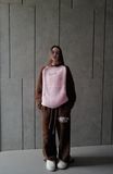 “WHENEVER” COZY FOX RAGLAN HOODIE / PINK BROWN