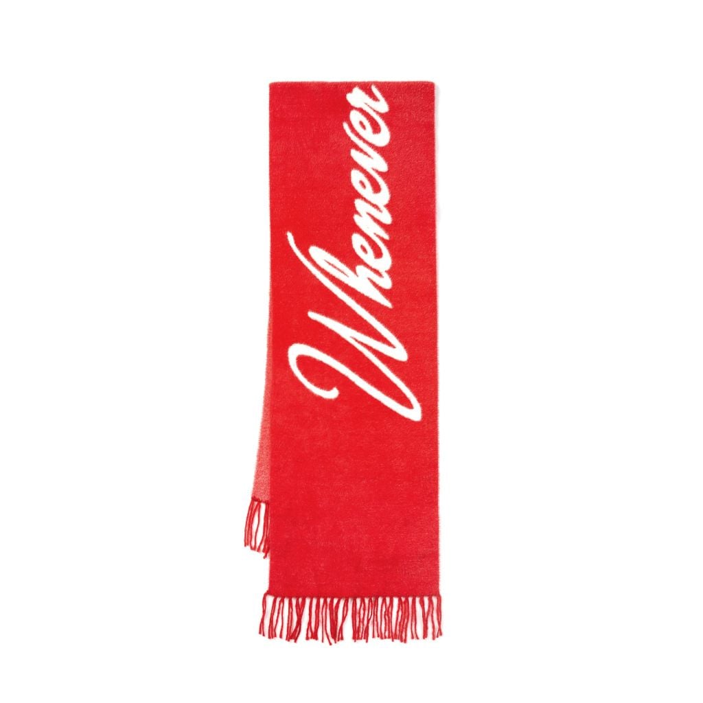 "WHENEVER" LOGO SCARF / RED