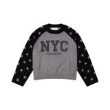 “WHENEVER” STAR RAGLAN SWEATER / GREY BLACK