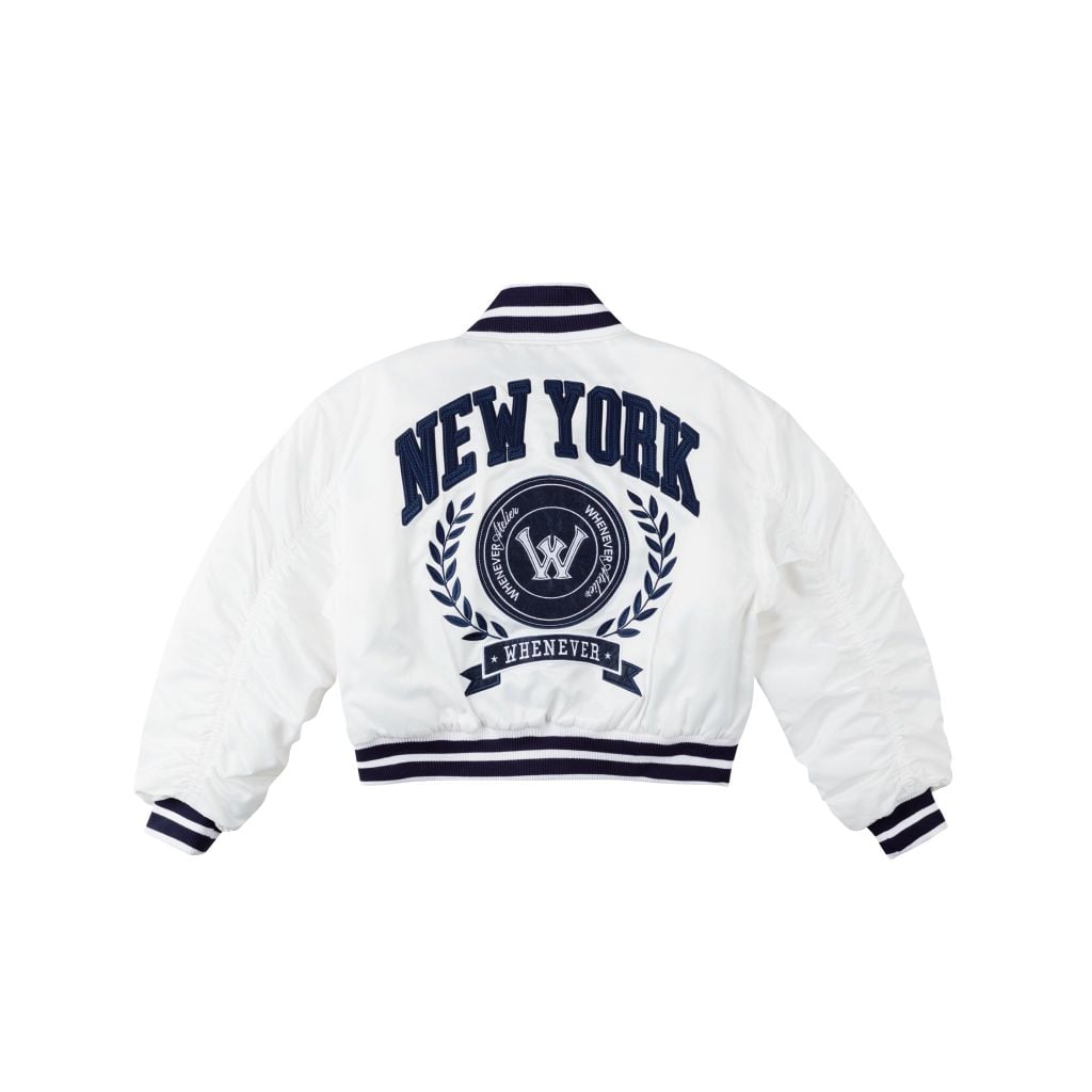 “WHENEVER” NEW YORK BOMBER / WHITE