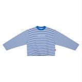 “WHENEVER” STRIPED LONG SLEEVE T-SHIRT VER2 / BLUE