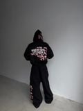 ÁO KHOÁC “WHENEVER” SAKURA EMBROIDERED ZIP-UP HOODIE/ BLACK