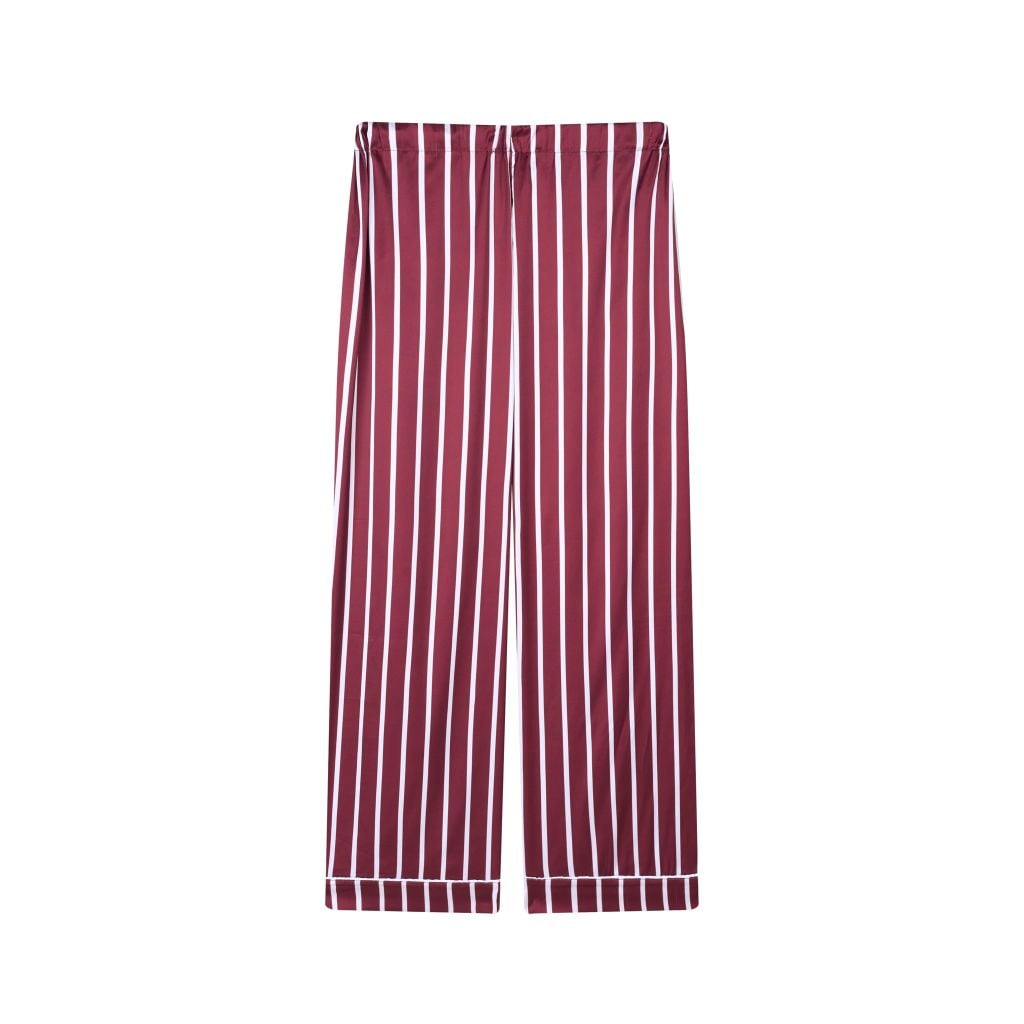 "WHENEVER" BỘ ÁO VÀ QUẦN DÀI SATIN LONG PAJAMA SHIRT + PANTS / RED