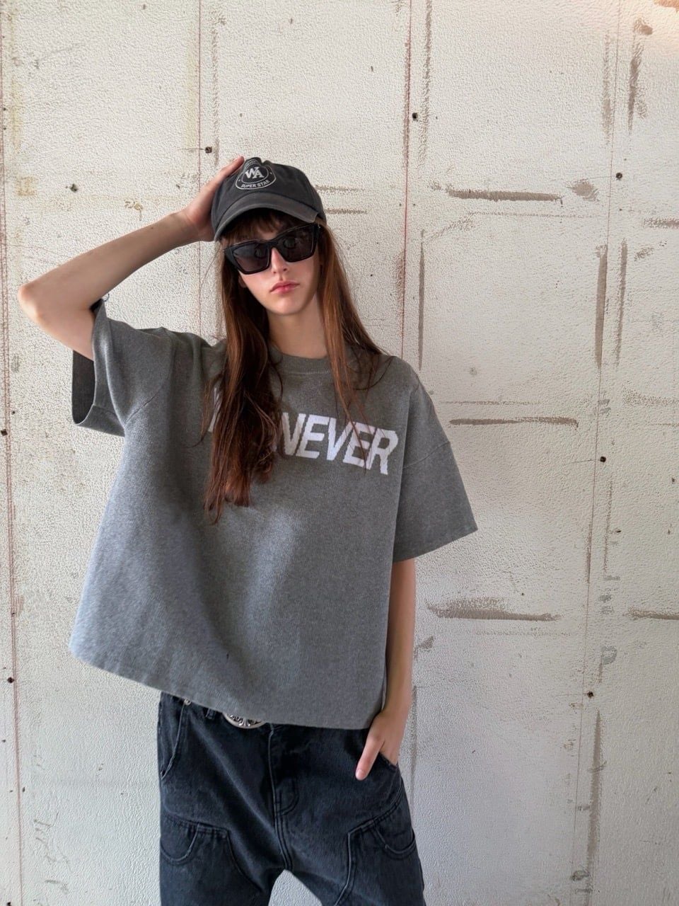 ÁO DỆT LEN “ WHENEVER “ SIGNATURE KNIT T - SHIRT / GREY