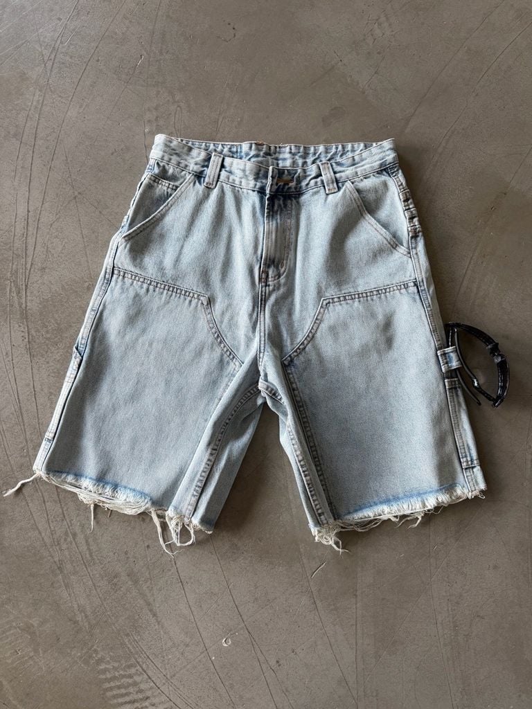 QUẦN NGẮN "WHENEVER" DOUBLE-KNEE BAGGY SHORTS / WASH BLUE
