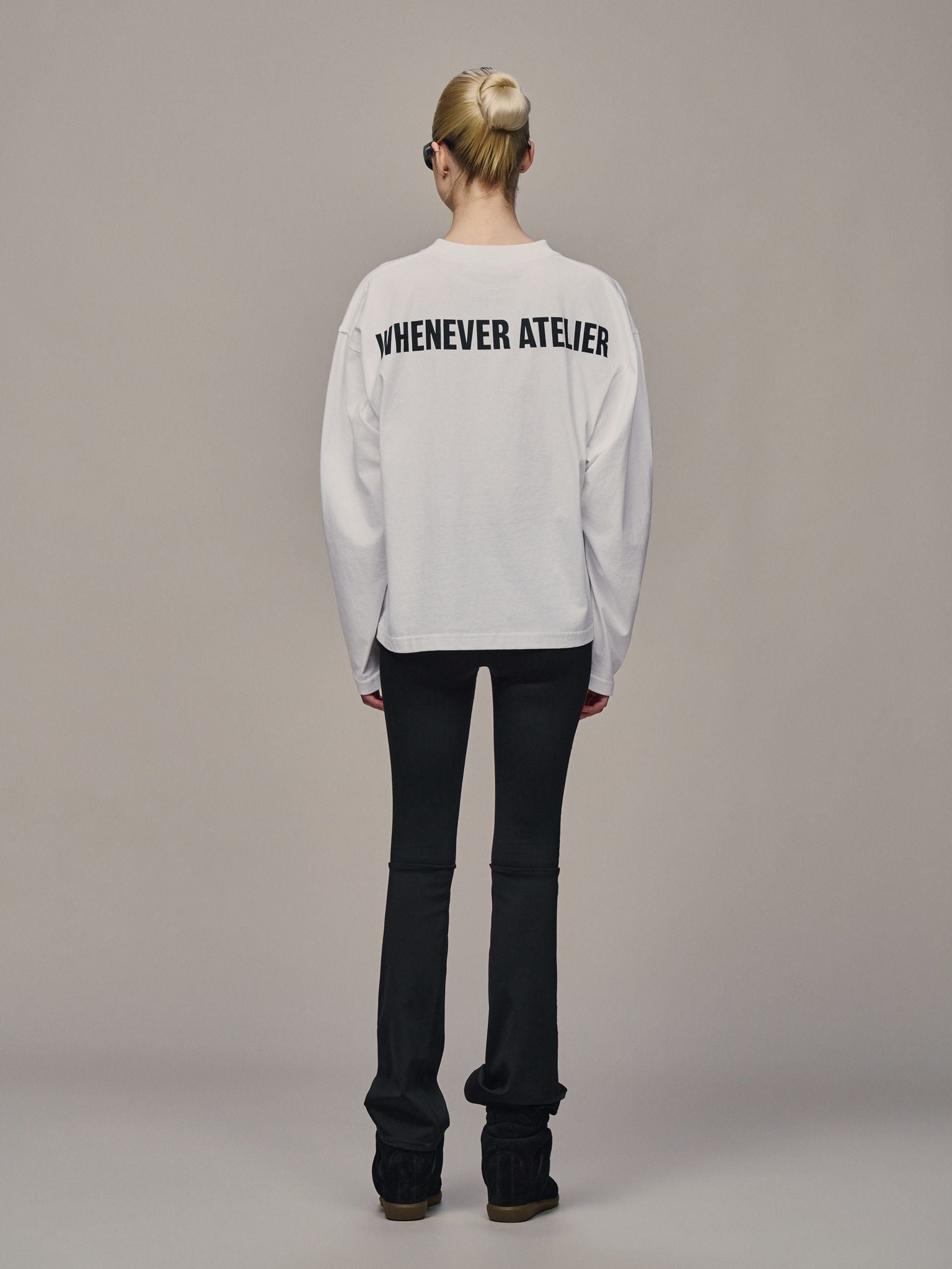 ÁO “WHENEVER” LITTLE BEAR LONGSLEEVES T-SHIRT / WHITE