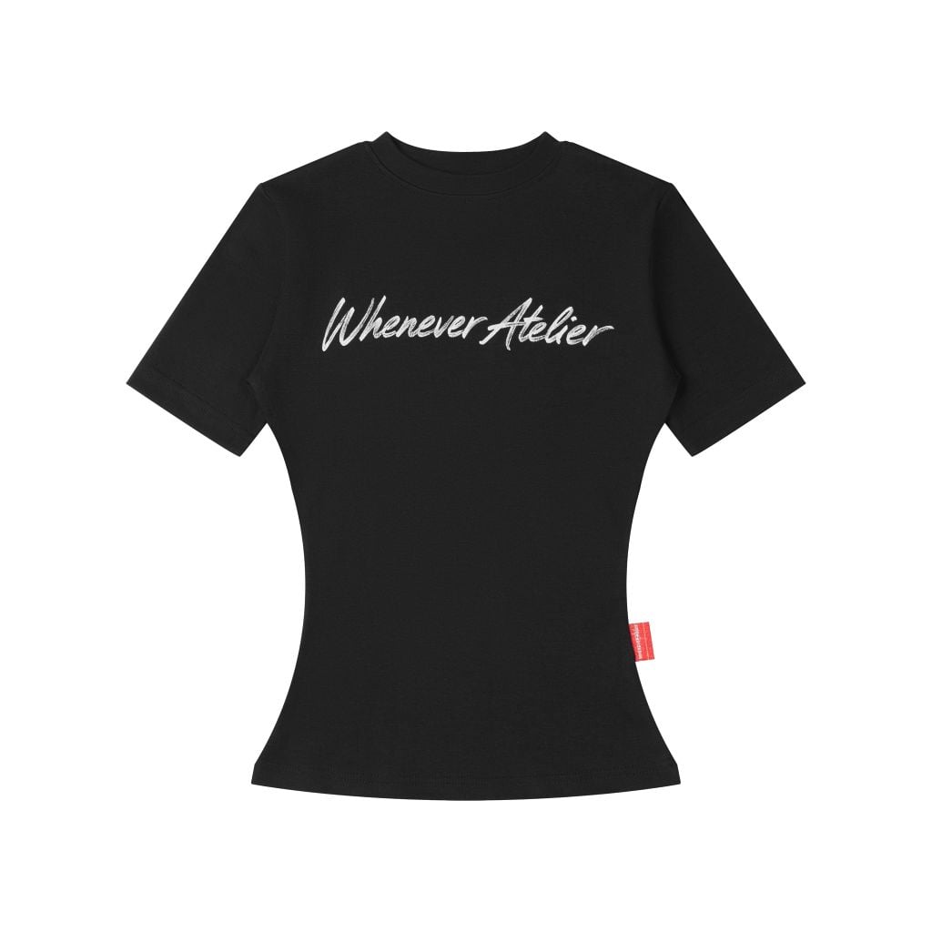 ÁO “WHENEVER” SCRIPT BABY TEE / BLACK