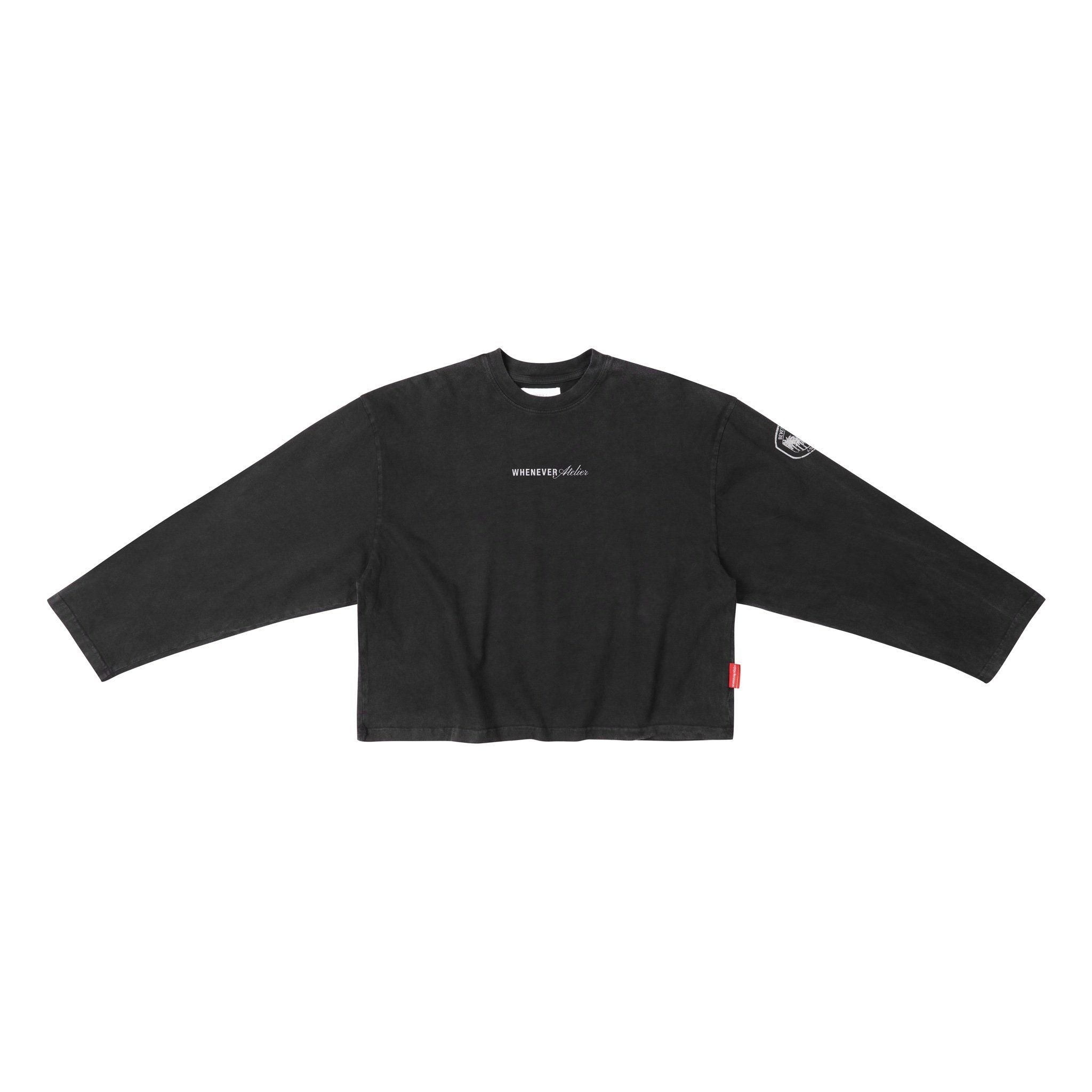 “WHENEVER” WASHED LONGSLEEVE T-SHIRT / BLACK