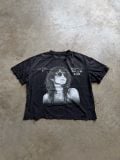 ÁO "WHENEVER" LA GIRL DISTRESSED T-SHIRT/ BLACK