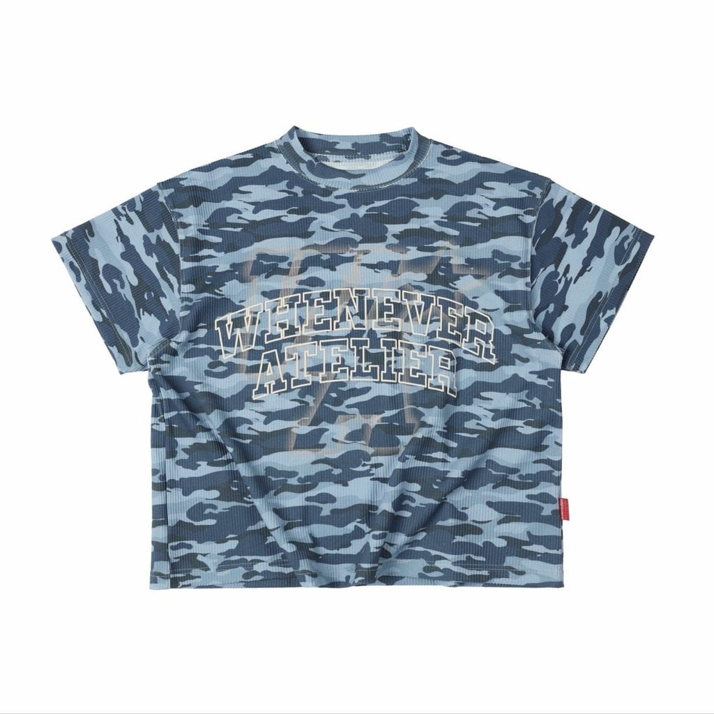 ÁO “WHENEVER” WAFFLE CAMO T-SHIRT / BLUE