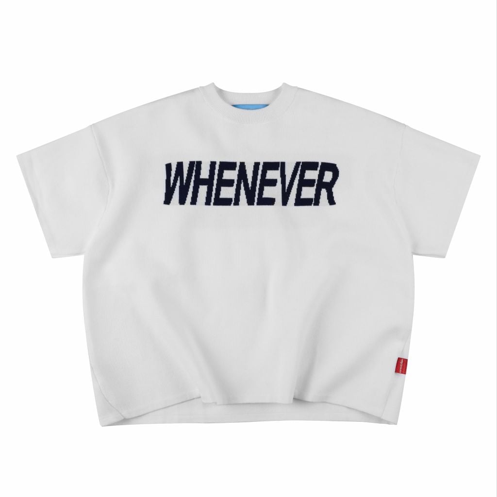ÁO DỆT LEN “ WHENEVER “ SIGNATURE KNIT T - SHIRT / WHITE