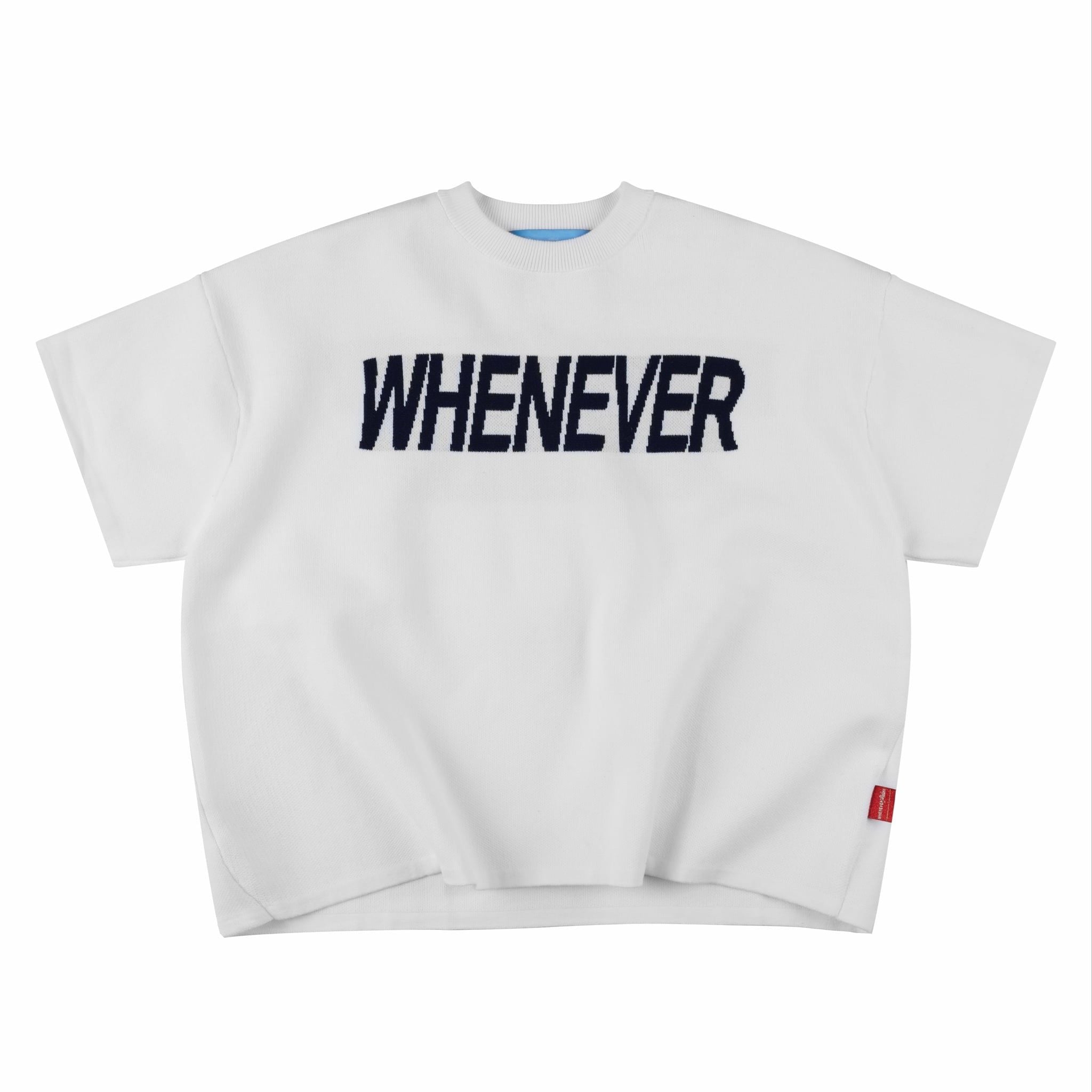 ÁO DỆT LEN “ WHENEVER “ SIGNATURE KNIT T - SHIRT / WHITE