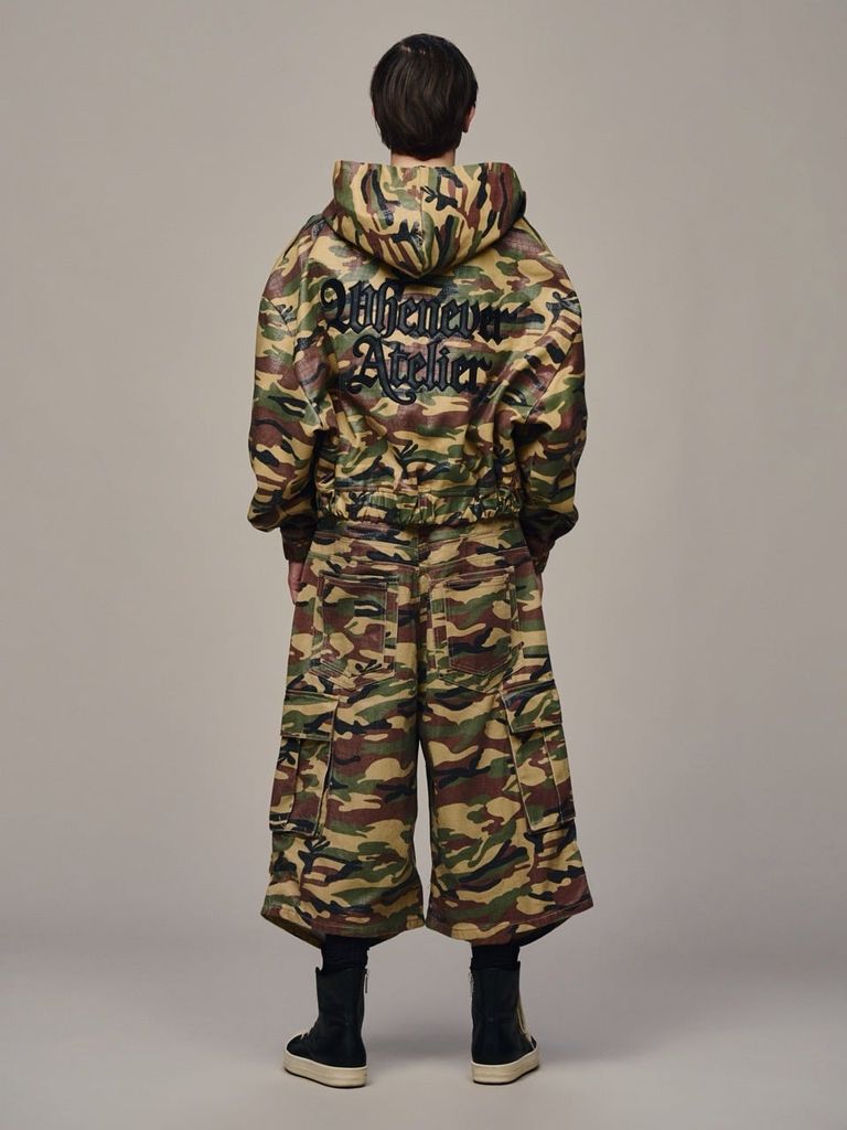 Áo khoác "WHENEVER" EMBROIDERED CAMO HOODIE ZIP