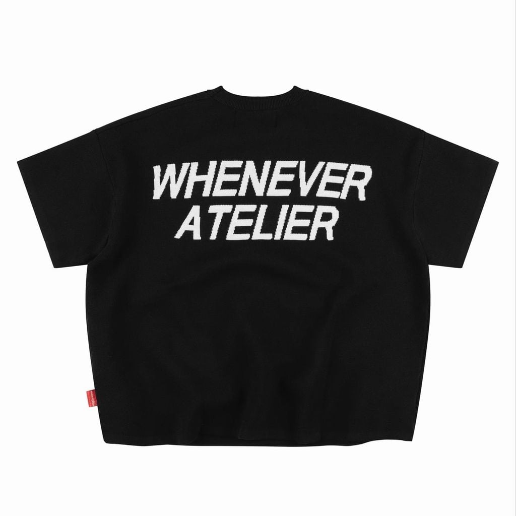 ÁO DỆT LEN “ WHENEVER “ SIGNATURE KNIT T - SHIRT / BLACK