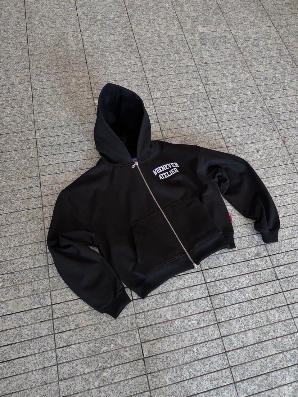 ÁO KHOÁC "WHENEVER" BASIC ZIP-UP HOODIE SS26 / BLACK