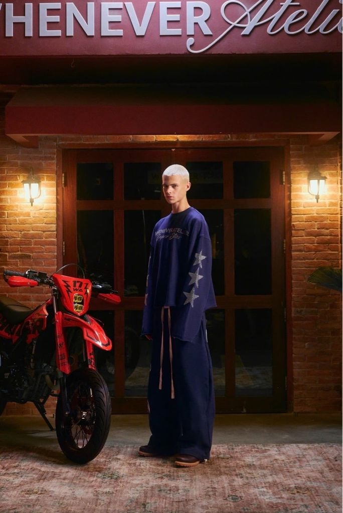 “WHENEVER” SUPER STAR LONGSLEEVE T-SHIRT / NAVY