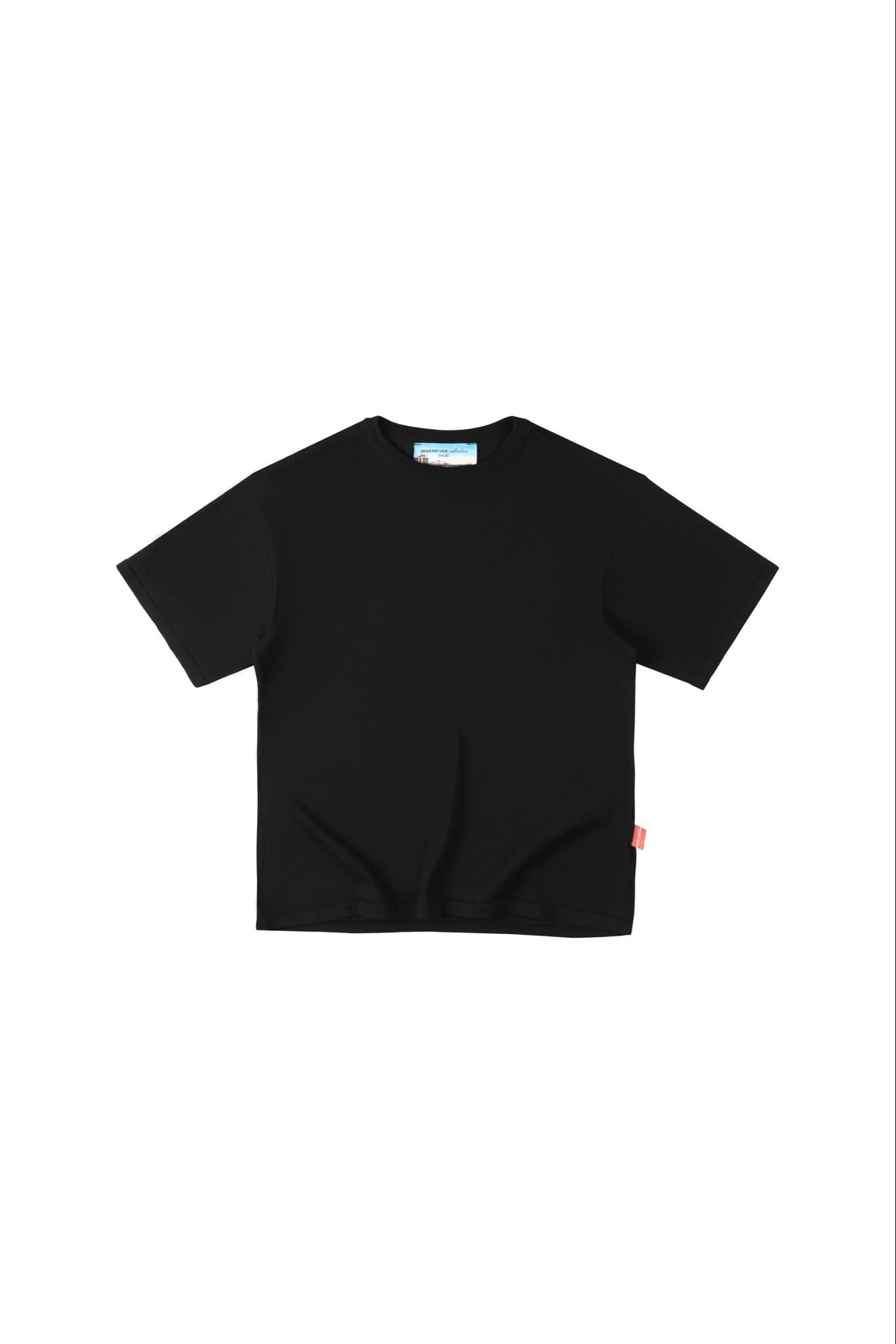 ÁO DỆT LEN "WHENEVER" DISTRESSED LOGO T-SHIRT/ BLACK