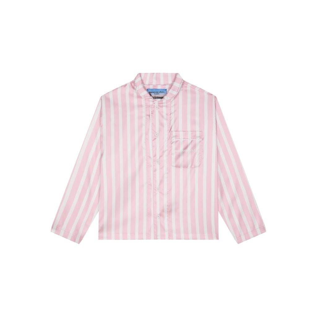 "WHENEVER" BỘ ÁO VÀ QUẦN DÀI SATIN LONG PAJAMA SHIRT + PANTS  / PINK