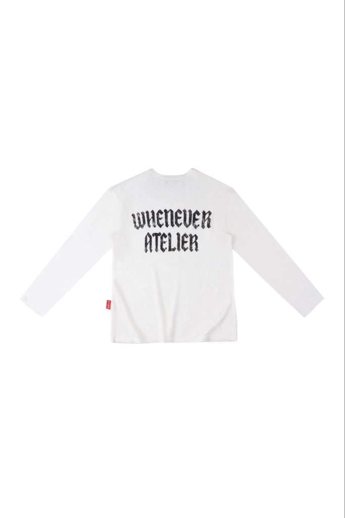 ÁO DỆT LEN TAY DÀI "WHENEVER" STAR BOY LONG SLEEVE T-SHIRT/ WHITE
