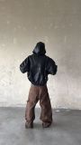 ÁO KHOÁC "WHENEVER" CROC TEXTURE HOODIE ZIP / BLACK