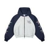 Áo khoác ”WHENEVER” SUPER STAR RAGLAN HOODIE ZIP / GREY NAVY