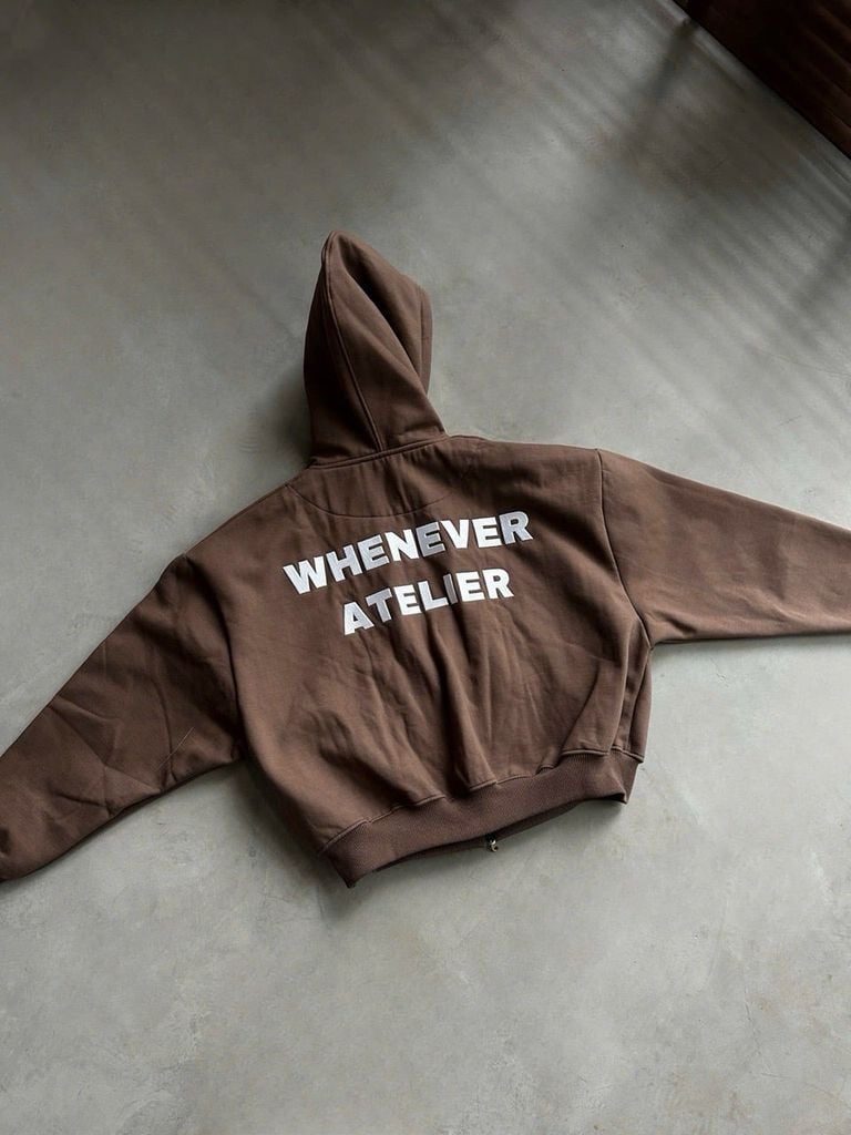 “WHENEVER” CINNAMON ZIP-UP HOODIE VER 2