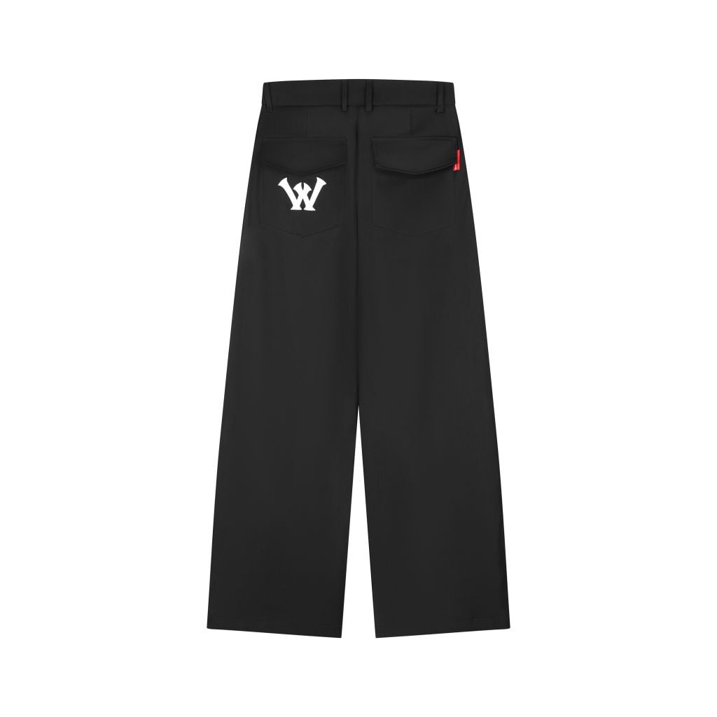 "WHENEVER" WIDE-LEG TROUSERS / BLACK