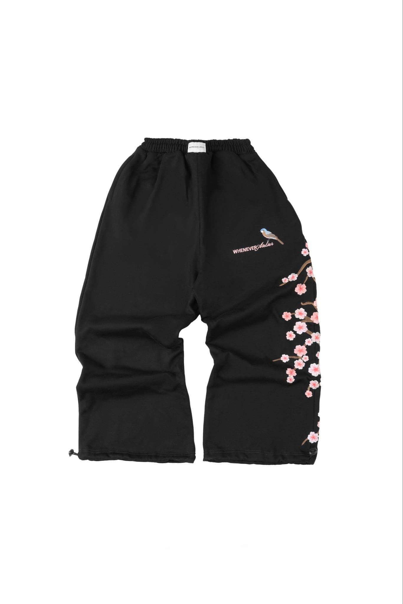 QUẦN DÀI “WHENEVER” SAKURA EMBROIDERED SWEATPANTS/ BLACK