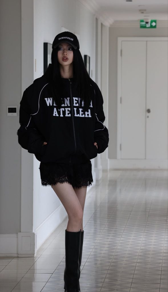 ÁO KHOÁC ''WHENEVER'' EMBROIDERED NYLON JACKET / BLACK