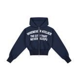 ÁO KHOÁC “WHENEVER” SS26 CROPPED ZIP-UP HOODIE / NAVY