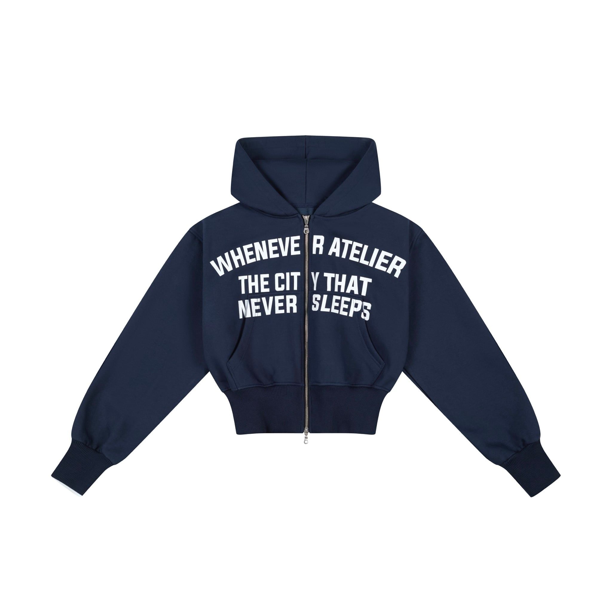 ÁO KHOÁC “WHENEVER” SS26 CROPPED ZIP-UP HOODIE / NAVY