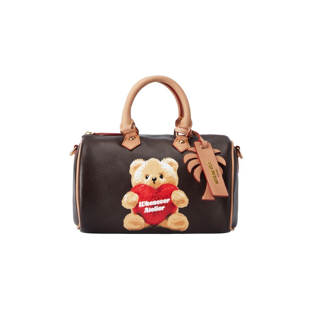 “WHENEVER” BEAR MINI LEATHER BAG / BROWN