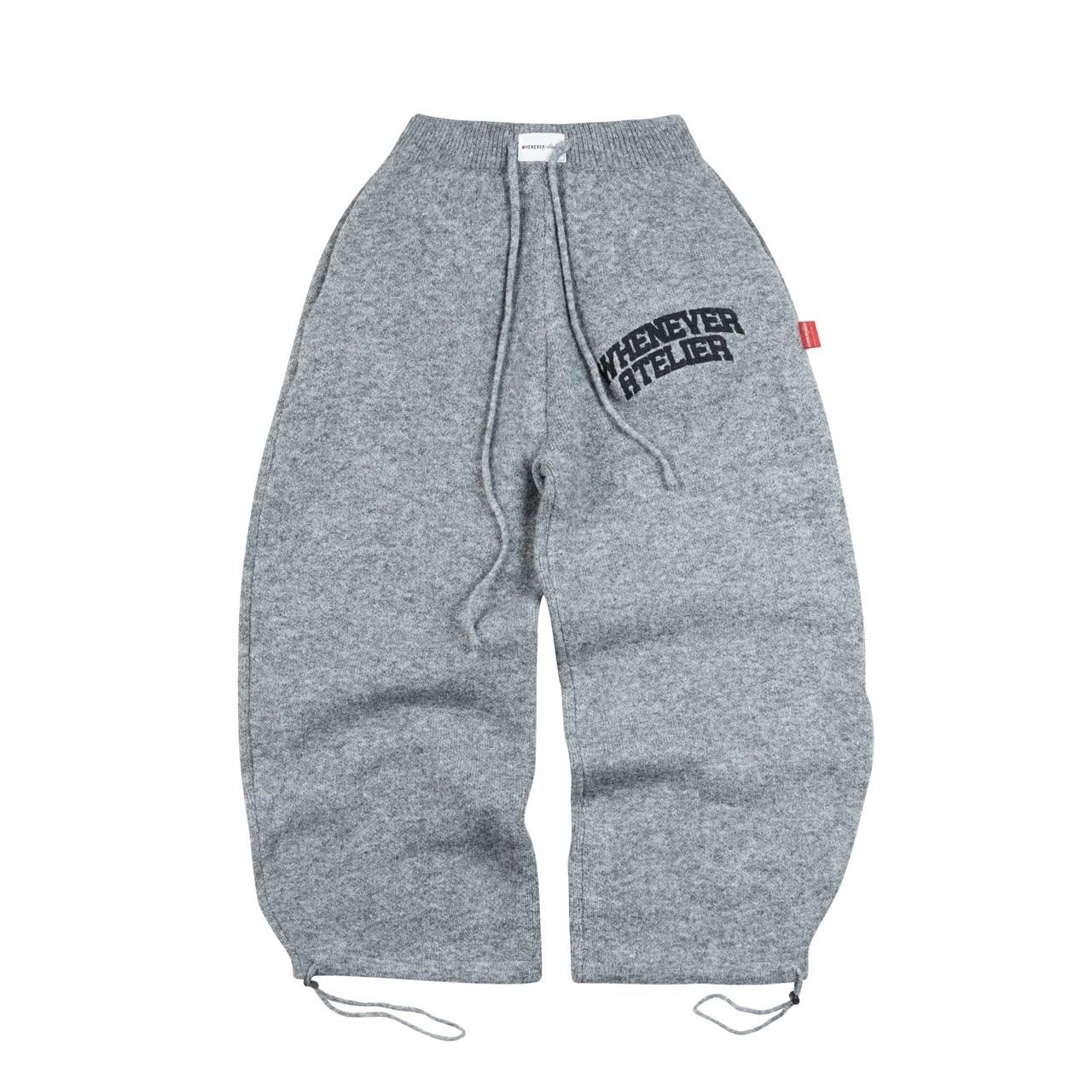 “WHENEVER” BASIC LOGO KNIT PANT PREMIUM VER 2 / GREY