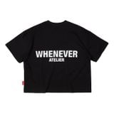“WHENEVER” W BASIC T-SHIRT / BLACK