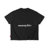 “WHENEVER” NEW YORK EMBROIDERED LOGO T-SHIRT / BLACK
