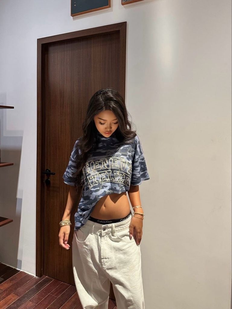 ÁO “WHENEVER” WAFFLE CAMO T-SHIRT / BLUE