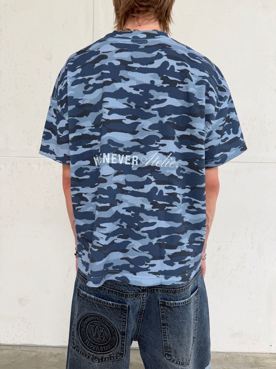 ÁO “WHENEVER” CD WAFFLE CAMO T-SHIRT/ BLUE