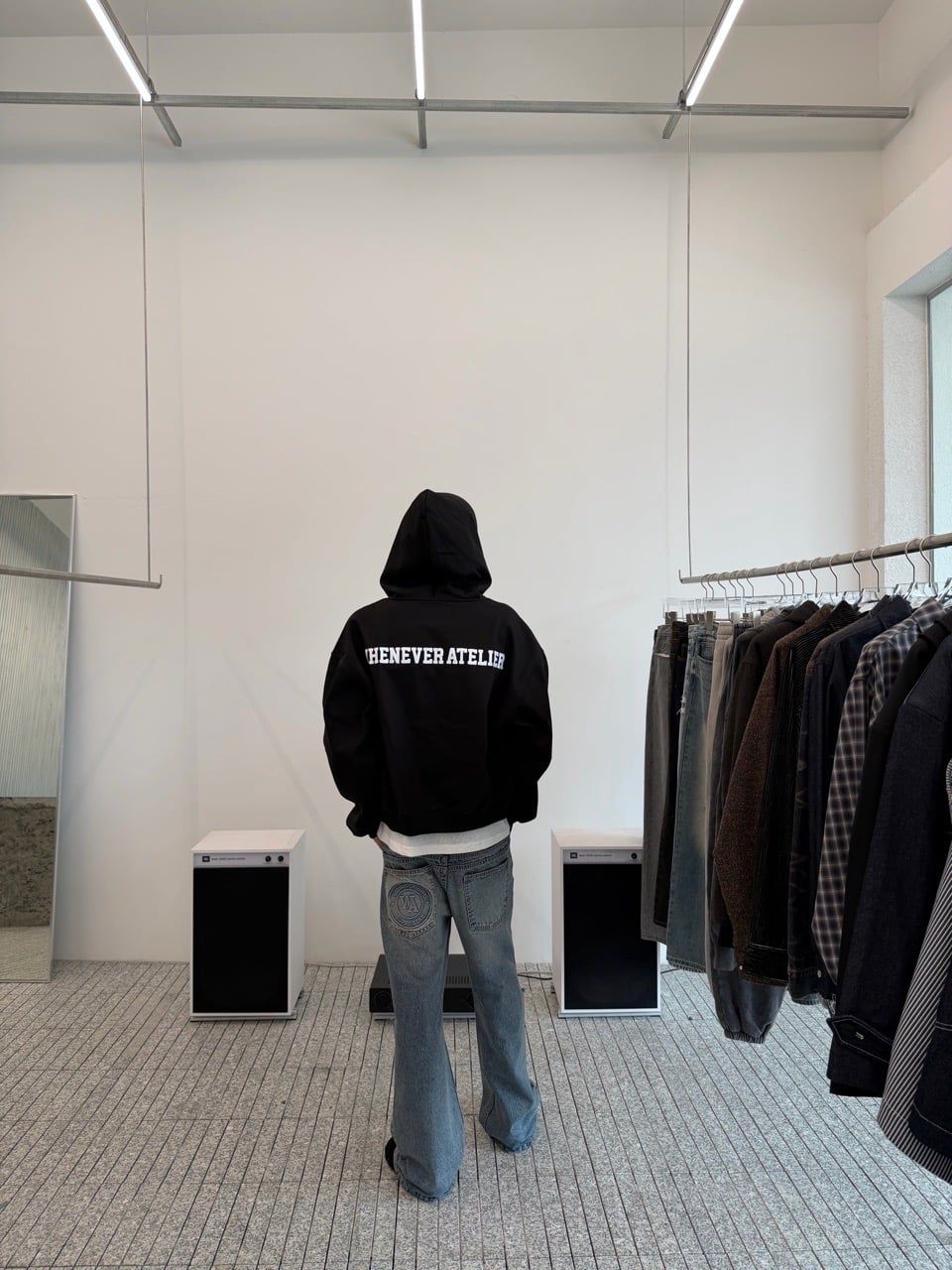ÁO KHOÁC "WHENEVER" BASIC ZIP-UP HOODIE SS26 / BLACK