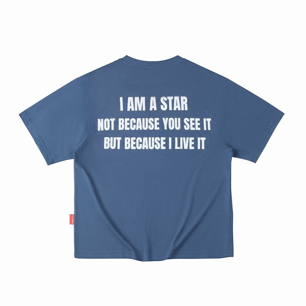 Áo "WHENEVER " STAR MANIFESTO T-SHIRT/ NAVY