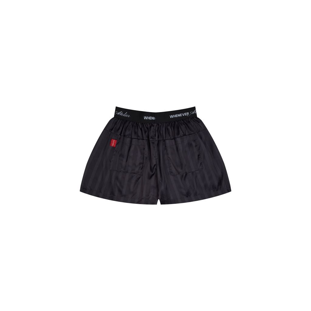 “WHENEVER” QUẦN SATIN PAJAMA SHORTS / BLACK