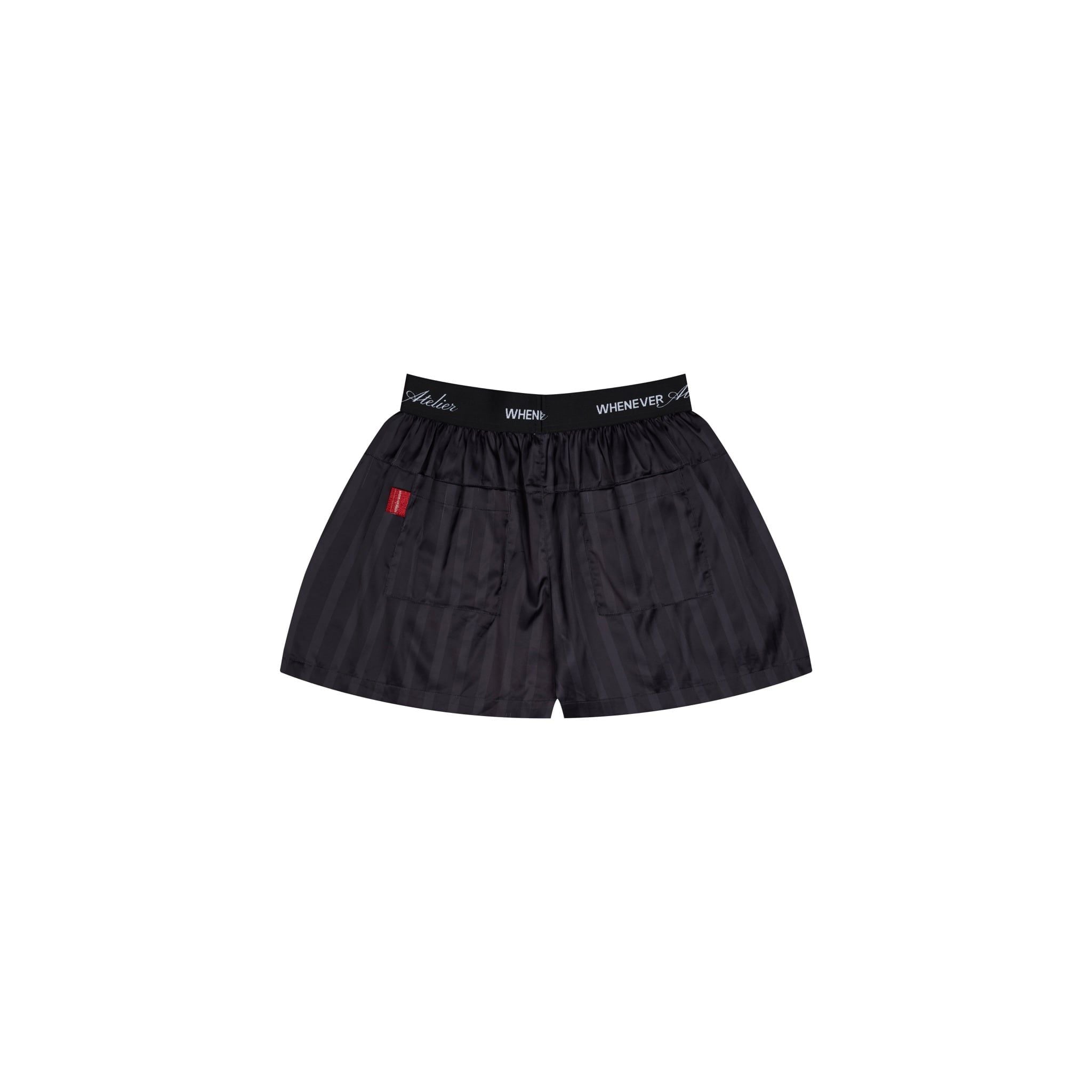 “WHENEVER” QUẦN SATIN PAJAMA SHORTS / BLACK