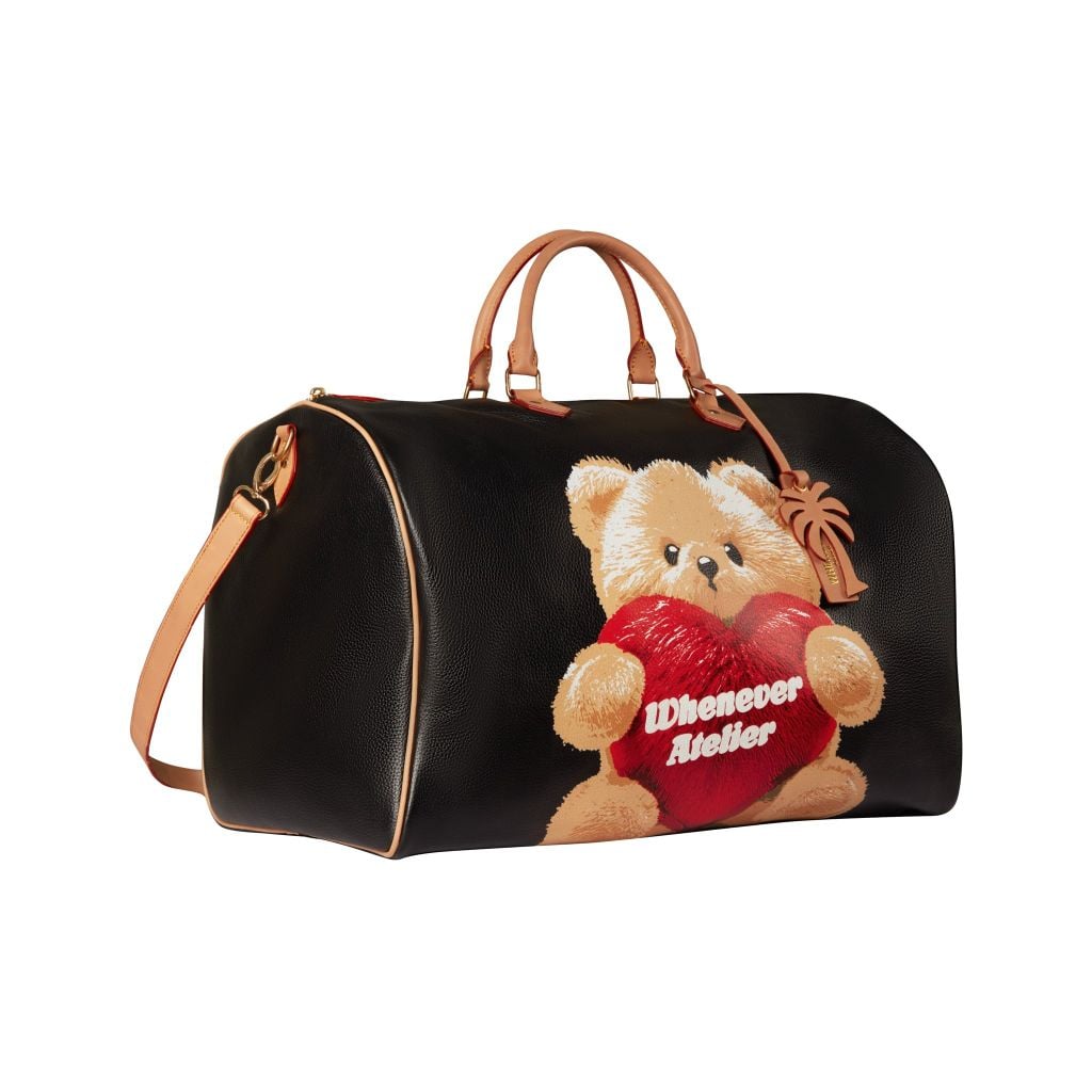 “WHENEVER” BEAR LEATHER BAG / BLACK
