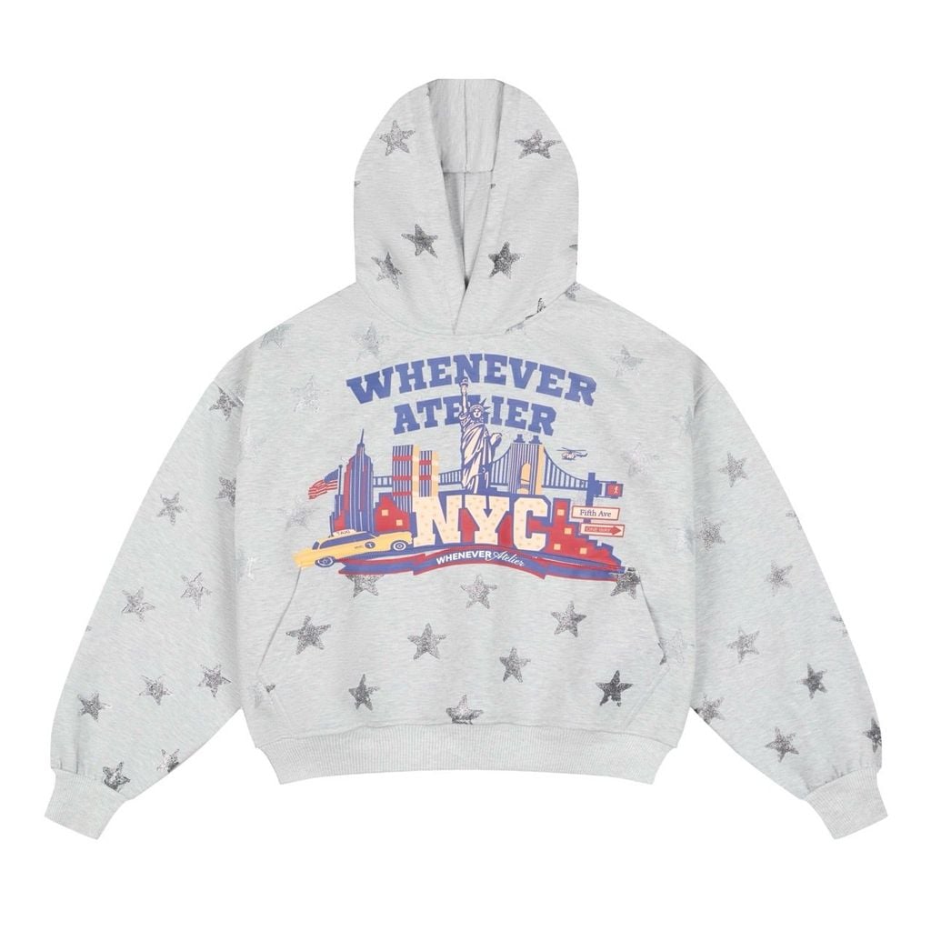 “WHENEVER” STAR BOY HOODIE / PREMIUM GREY